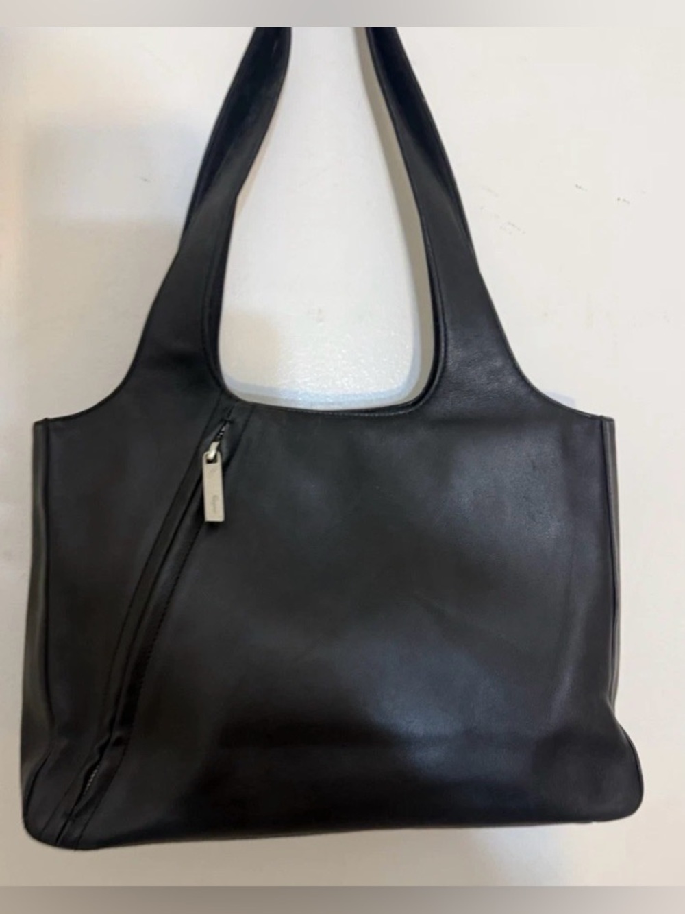 Authentic Ferragamo Black Soft Leather Hobo Tote Bag with Dual Outer Zips - Picture 4 of 12